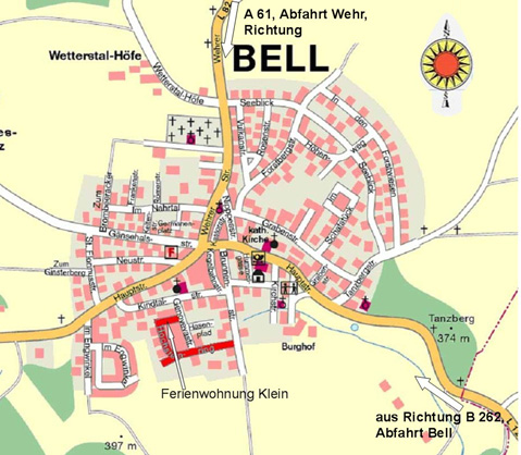 Straßenplan Bell